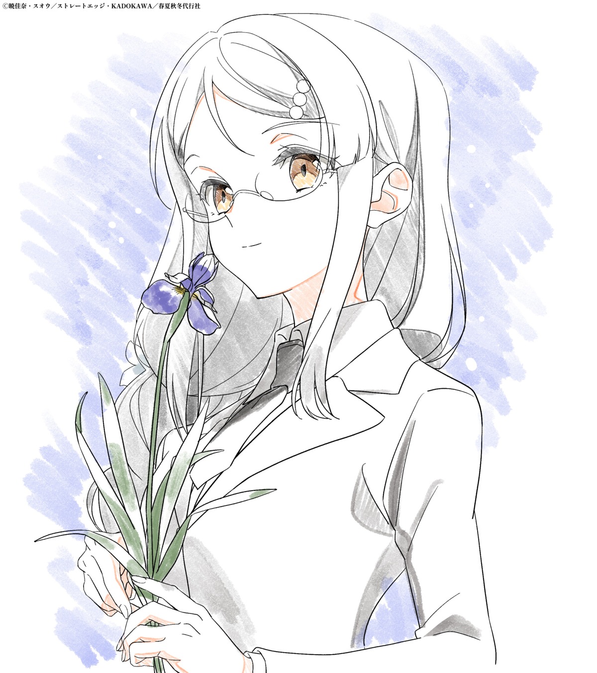 business_suit, hashimoto_nana, hazakura_ayame, megane, shunkashuutou_daikousha, sketch