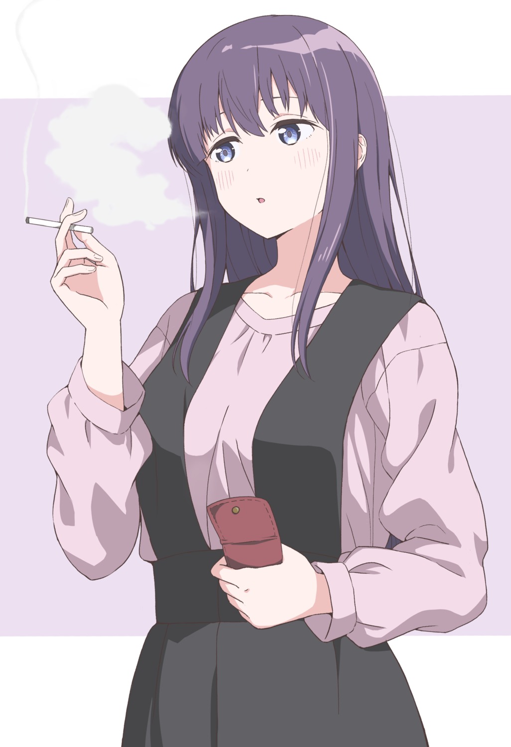 gujou_kanade, kamiina_botan_yoeru_sugata_wa_yuri_no_hana, kyoukyan, smoking