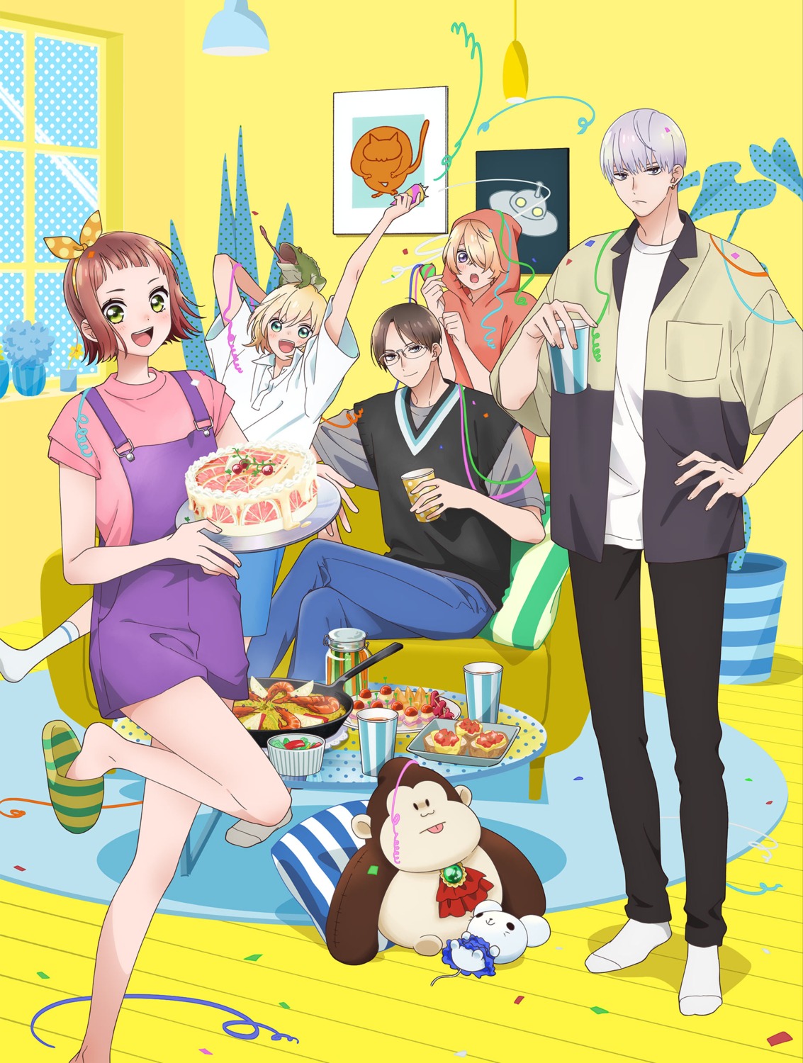 megane, narita_gen, narita_ito, narita_raku, narita_rui, narita_shuu, overalls, sweater, tagme, uchi_no_otouto-domo_ga_sumimasen