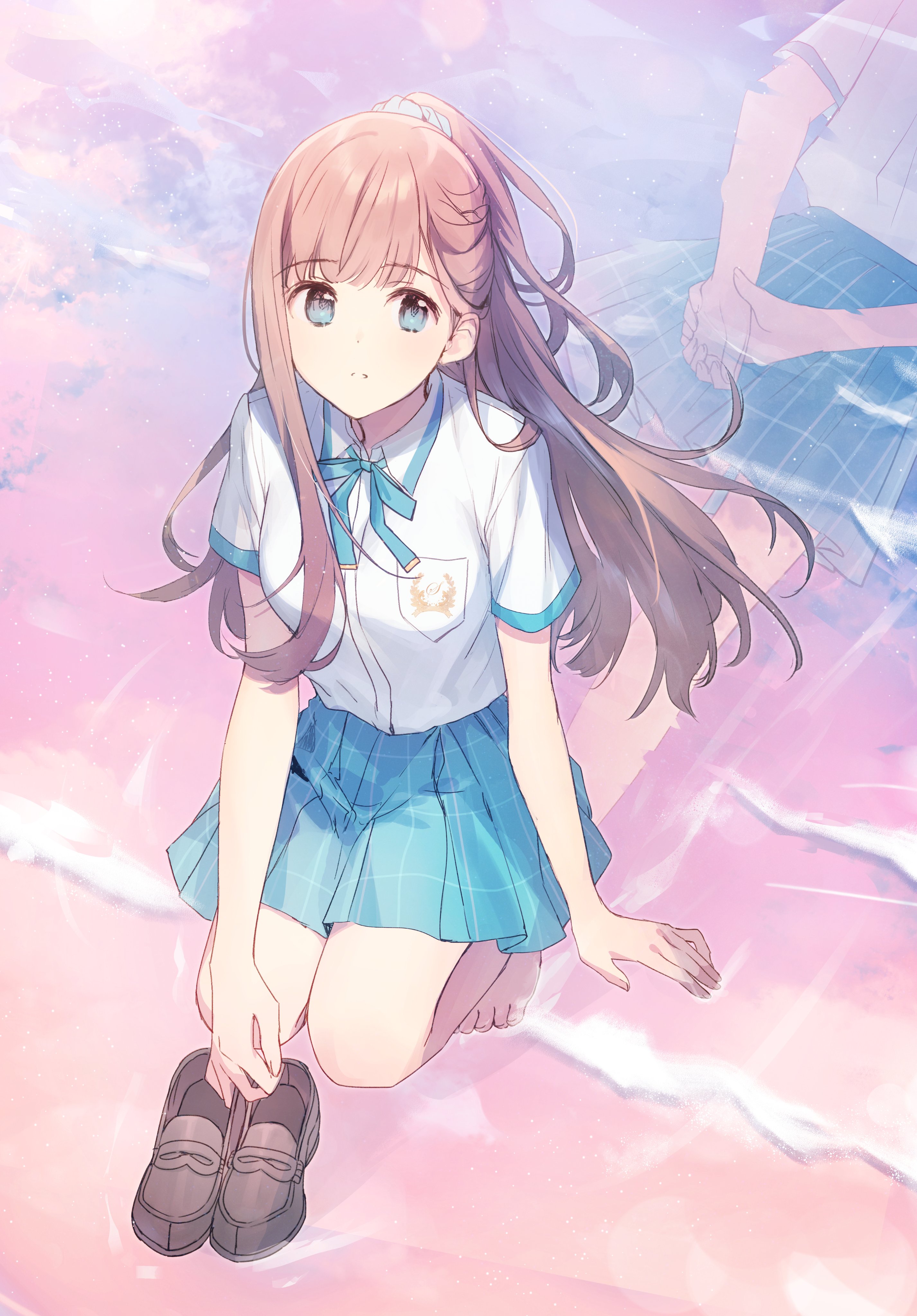 aikawa_sunao, nao_(replico), raemz, replica_datte_koi_wo_suru., seifuku, skirt_lift, wet