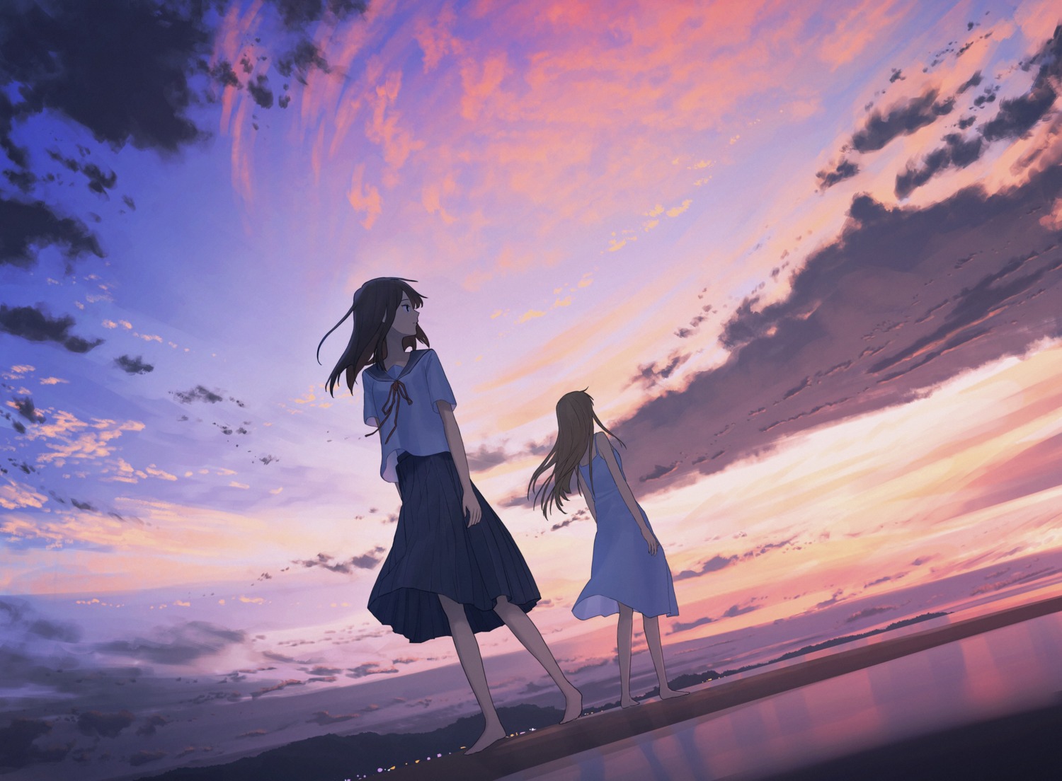 dress, landscape, o-bana, seifuku, summer_dress