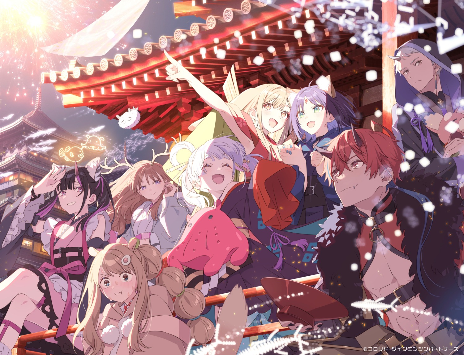 animal_ears, ayatsumugi_roka, bunny_ears, chou_kaguyahime!, garter, hechima, horns, isayama_mami