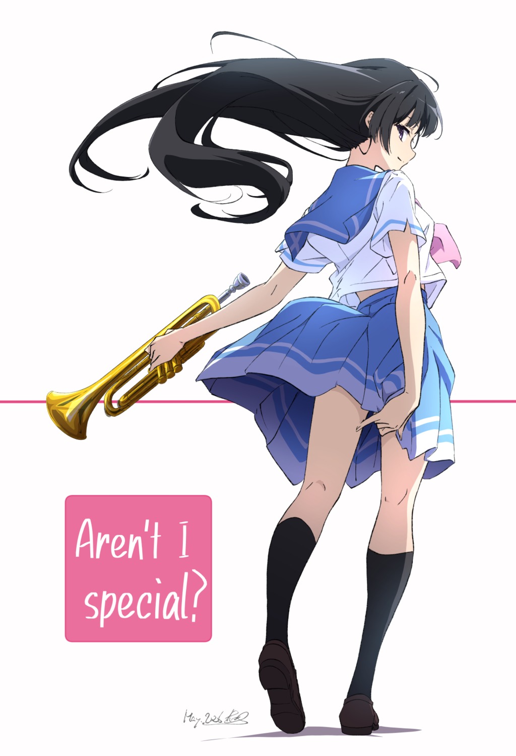 hibike!_euphonium, kousaka_reina, nii_manabu, seifuku, skirt_lift