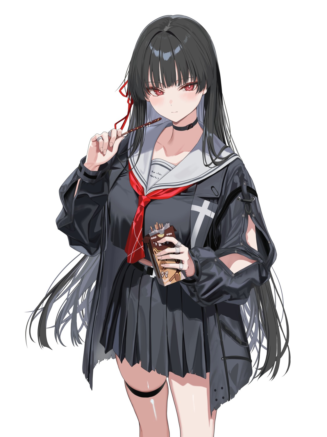 chisa, garter, hidis, seifuku, torn_clothes, wuthering_waves
