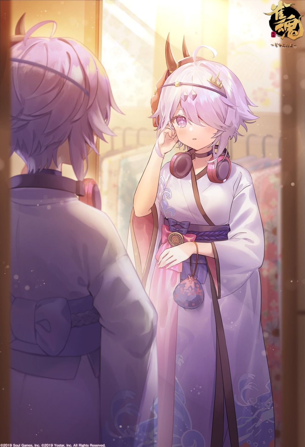 headphones, kaisake, kimono, majsoul, suzumiya_anju