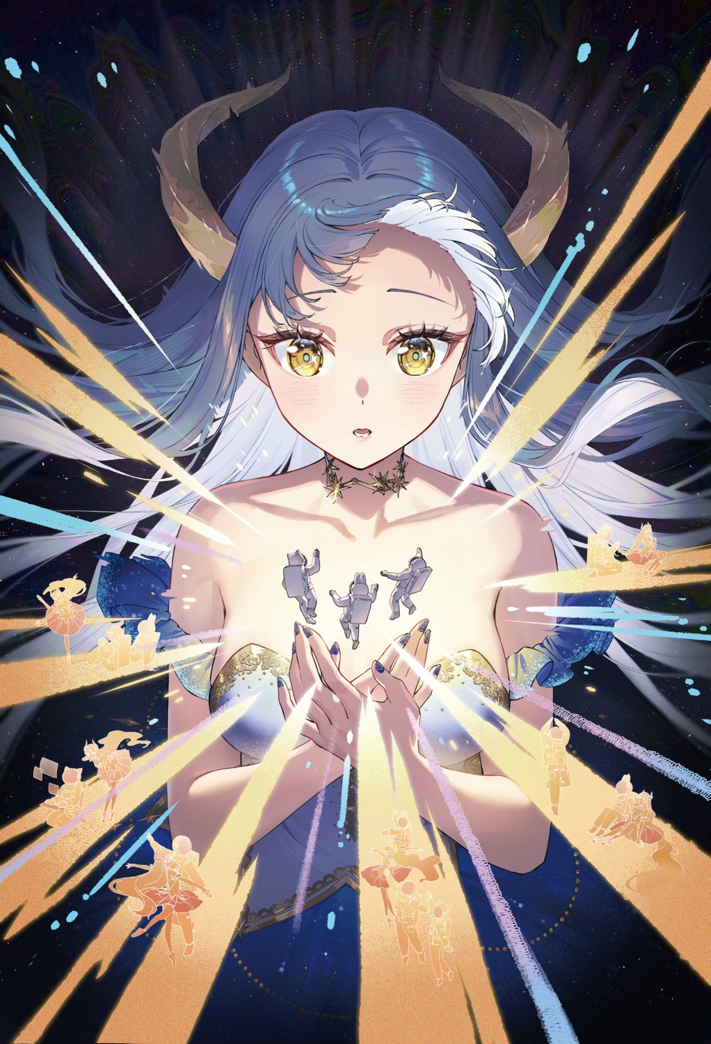 astrea, dress, horns, no_bra, rosuuri