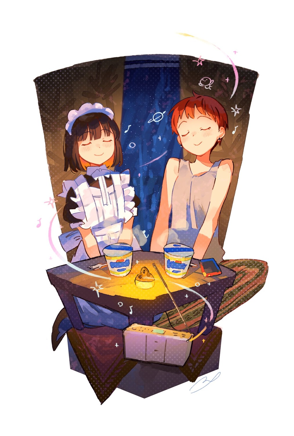 maeya_susumu, maid, maid-san_wa_taberu_dake, shingetsu_anzu, tachibana_suzume
