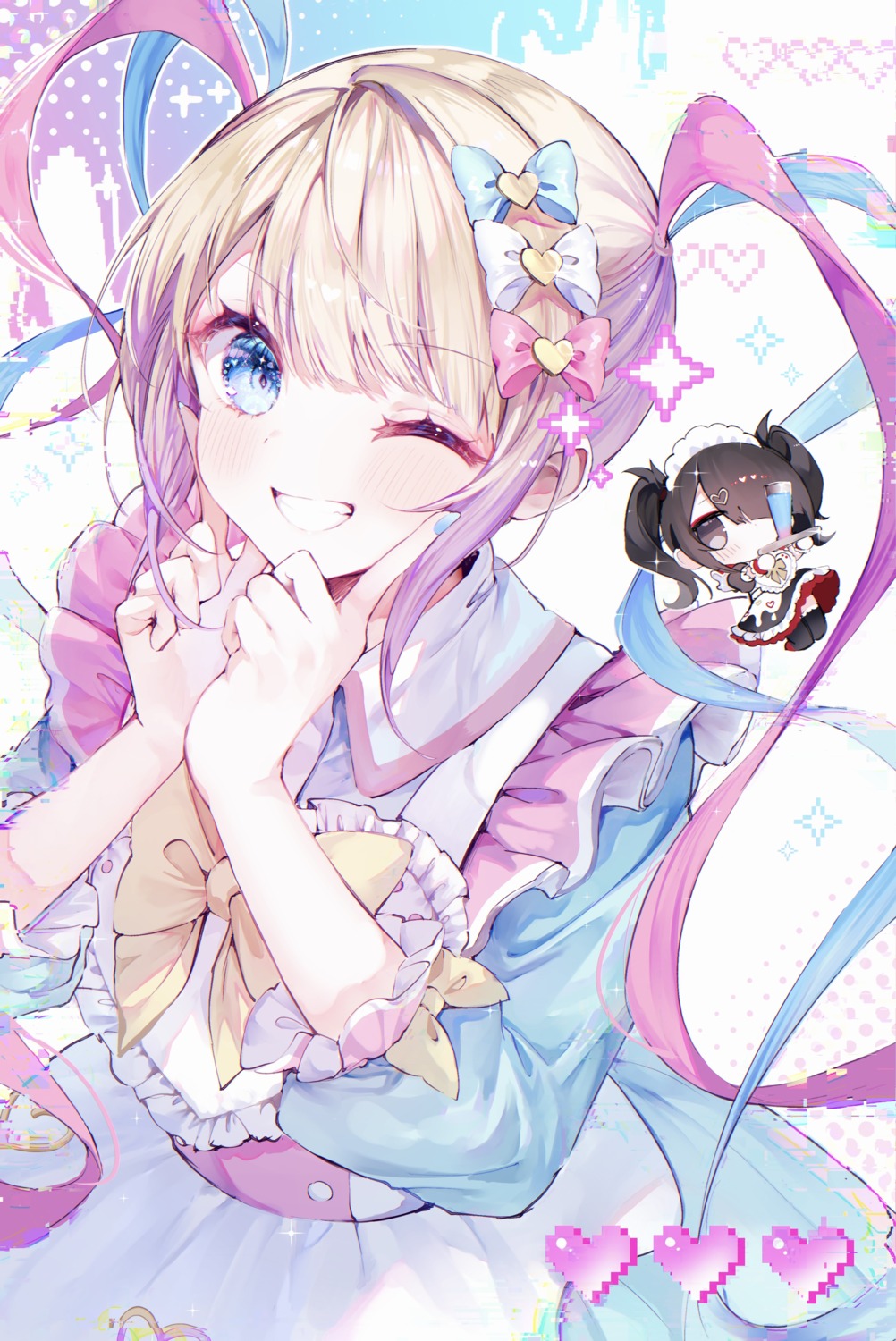 ame-chan, chibi, chouzetsusaikawa_tenshi-chan, maid, needy_girl_overdose, noyu, skirt_lift, thighhighs