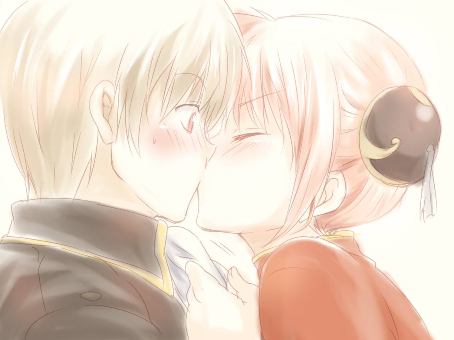 gintama, kagura, okita_sougo, punchiki, wallpaper