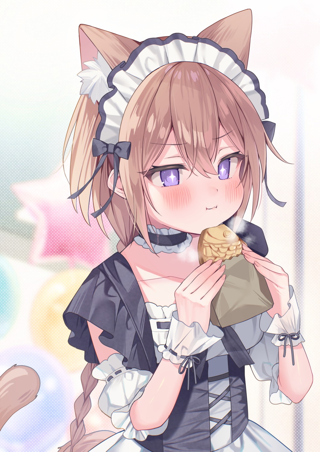 animal_ears, ebihara_beniko, maid, nekomimi, see_through, tail