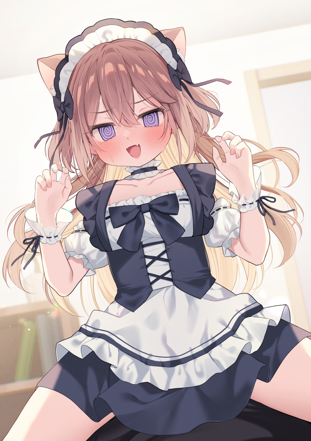 animal_ears, ebihara_beniko, maid, nekomimi