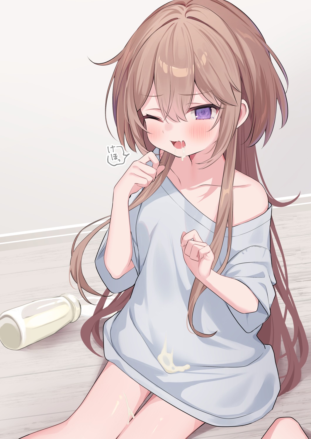 cream, ebihara_beniko, wet