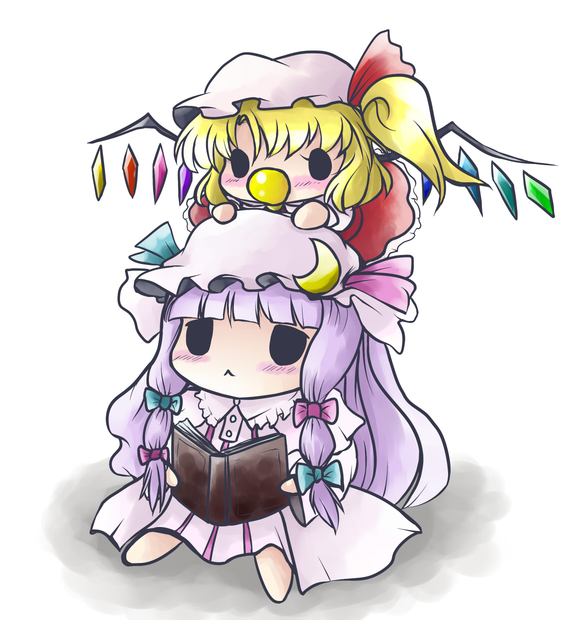 chibi, flandre_scarlet, patchouli_knowledge, touhou, yume_shokunin