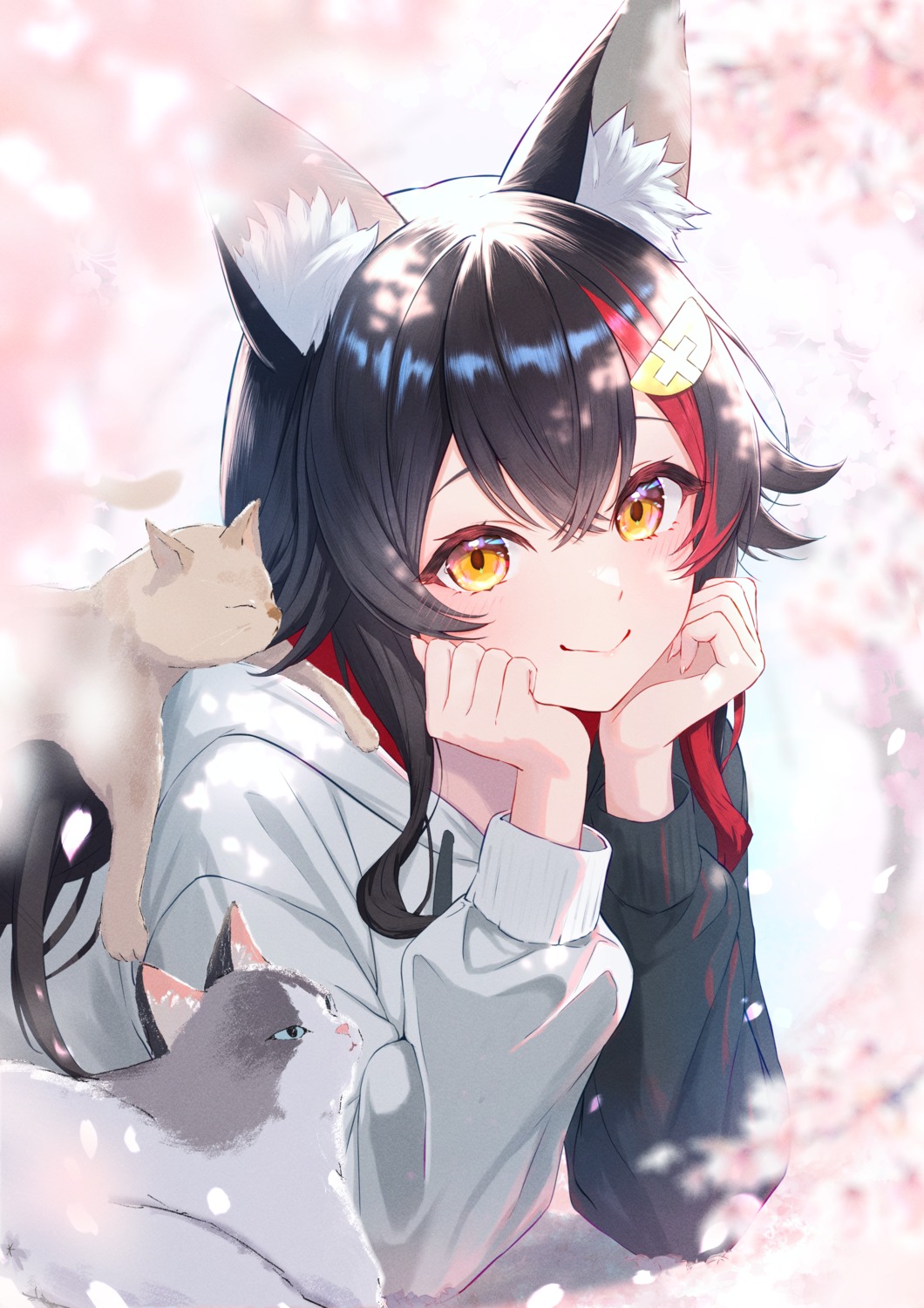 animal_ears, hihi_(oekakihix), hololive, hololive_gamers, neko, ookami_mio