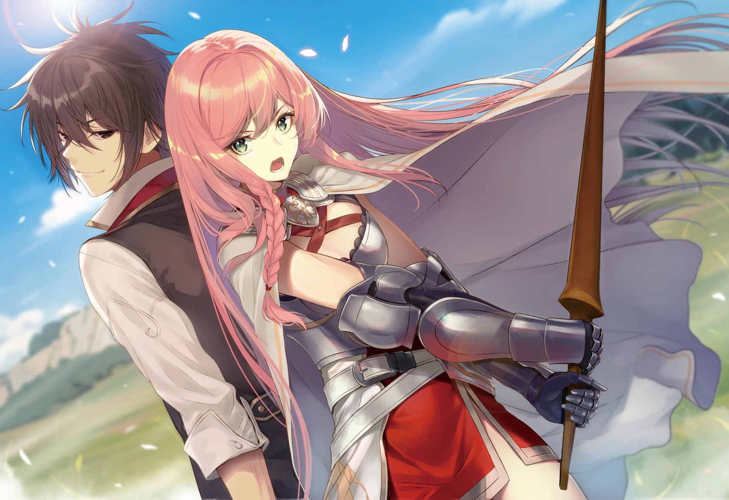 armor, arnold_lakes_adler, elna_von_amsberg, saikyou_degarashi_ouji_no_anyaku_teii_arasoi, sword, yuunagi