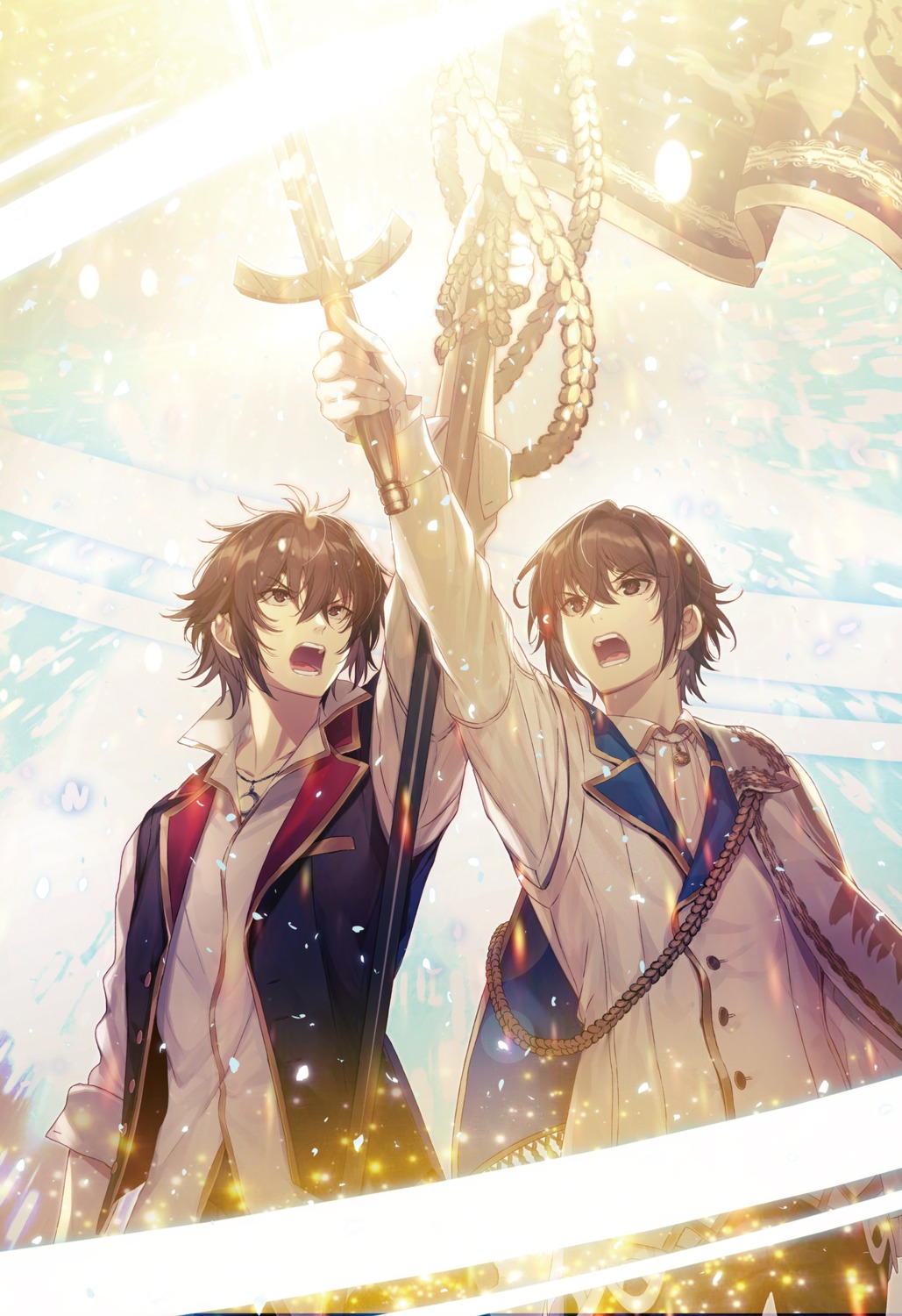 arnold_lakes_adler, leonard_lakes_adler, male, saikyou_degarashi_ouji_no_anyaku_teii_arasoi, sword, uniform, yuunagi