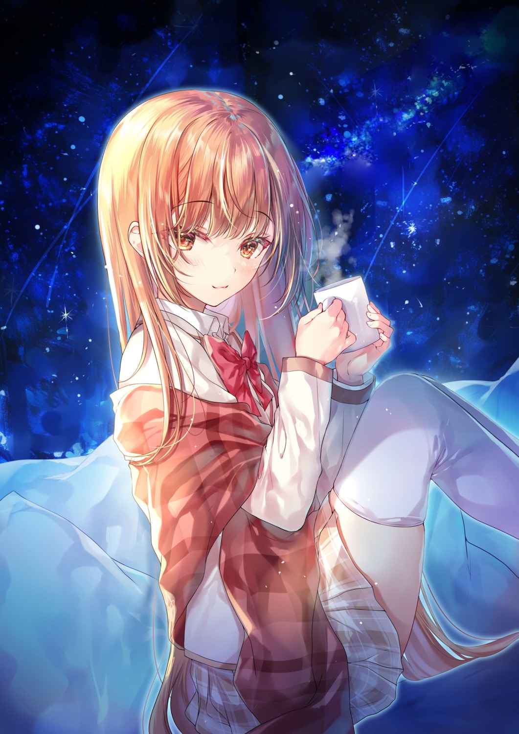 konohana_hinako, miwabe_sakura, saijo_no_osewa, seifuku, skirt_lift, thighhighs