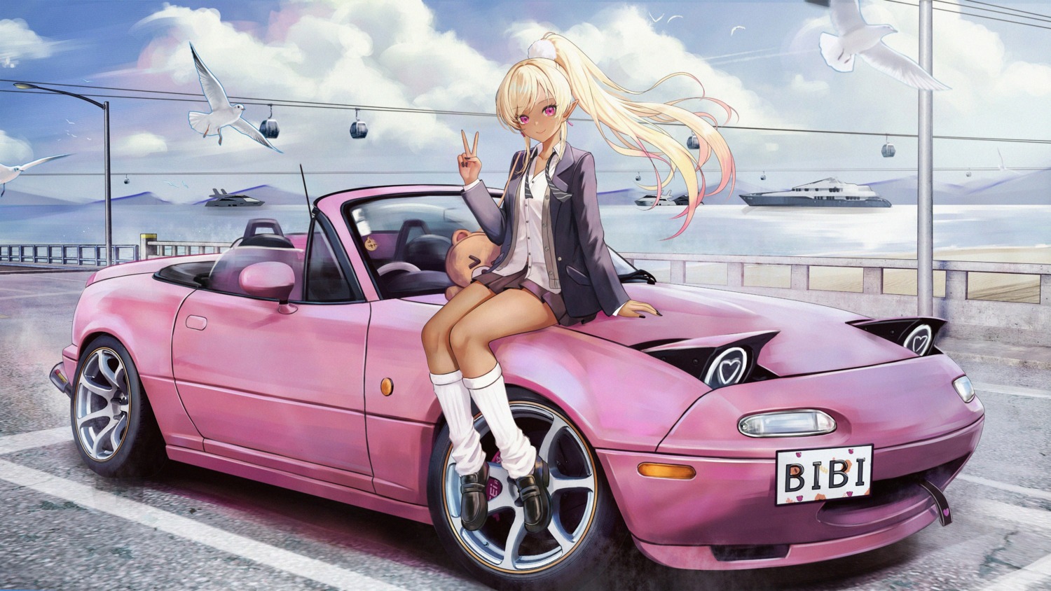 kcar66t, pointy_ears, seifuku, skirt_lift, sweater