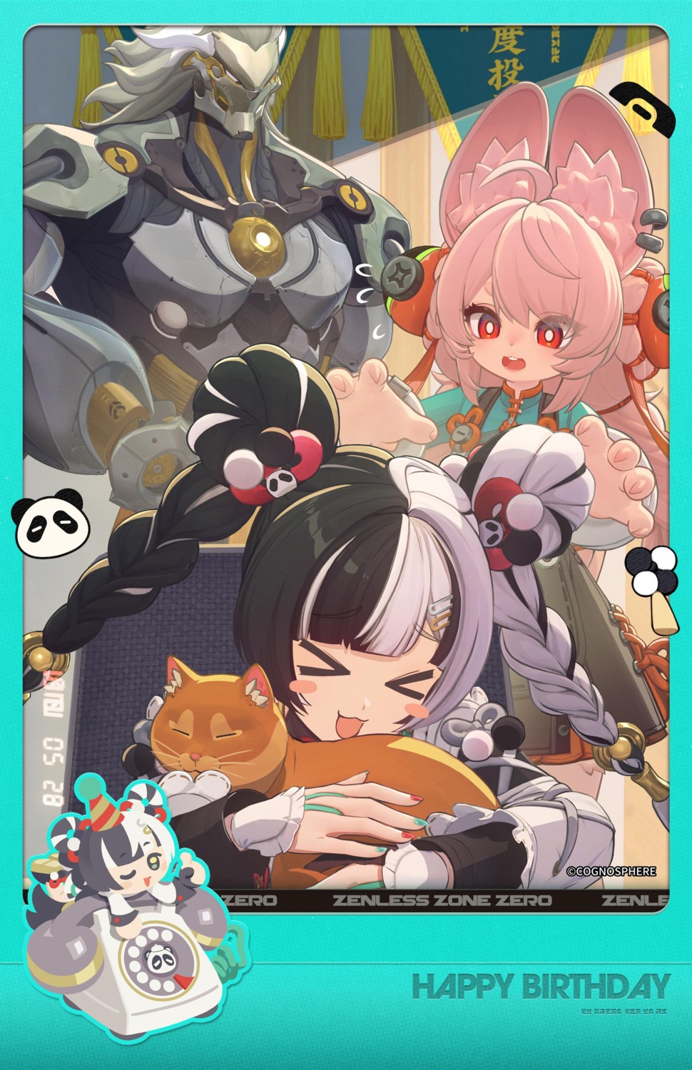 animal_ears, asian_clothes, banyue, chibi, dialyn, neko, tagme, zenless_zone_zero