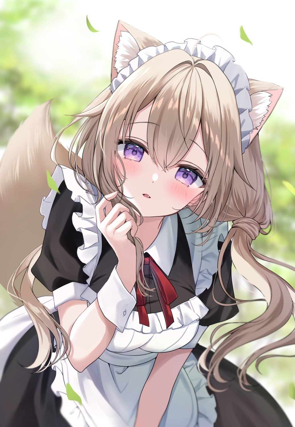 animal_ears, hamico, maid, tail