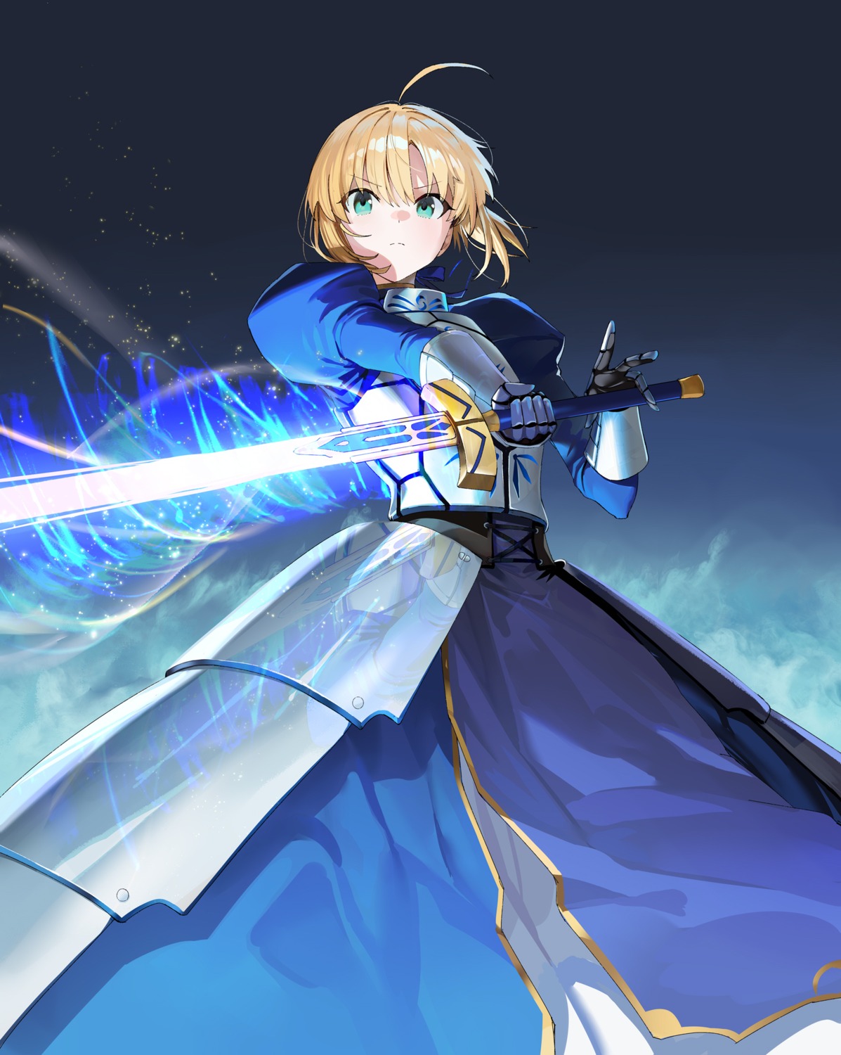 armor, artoria_pendragon_(fate), dress, fate/stay_night, shiliu_xian_xian_xian, sword