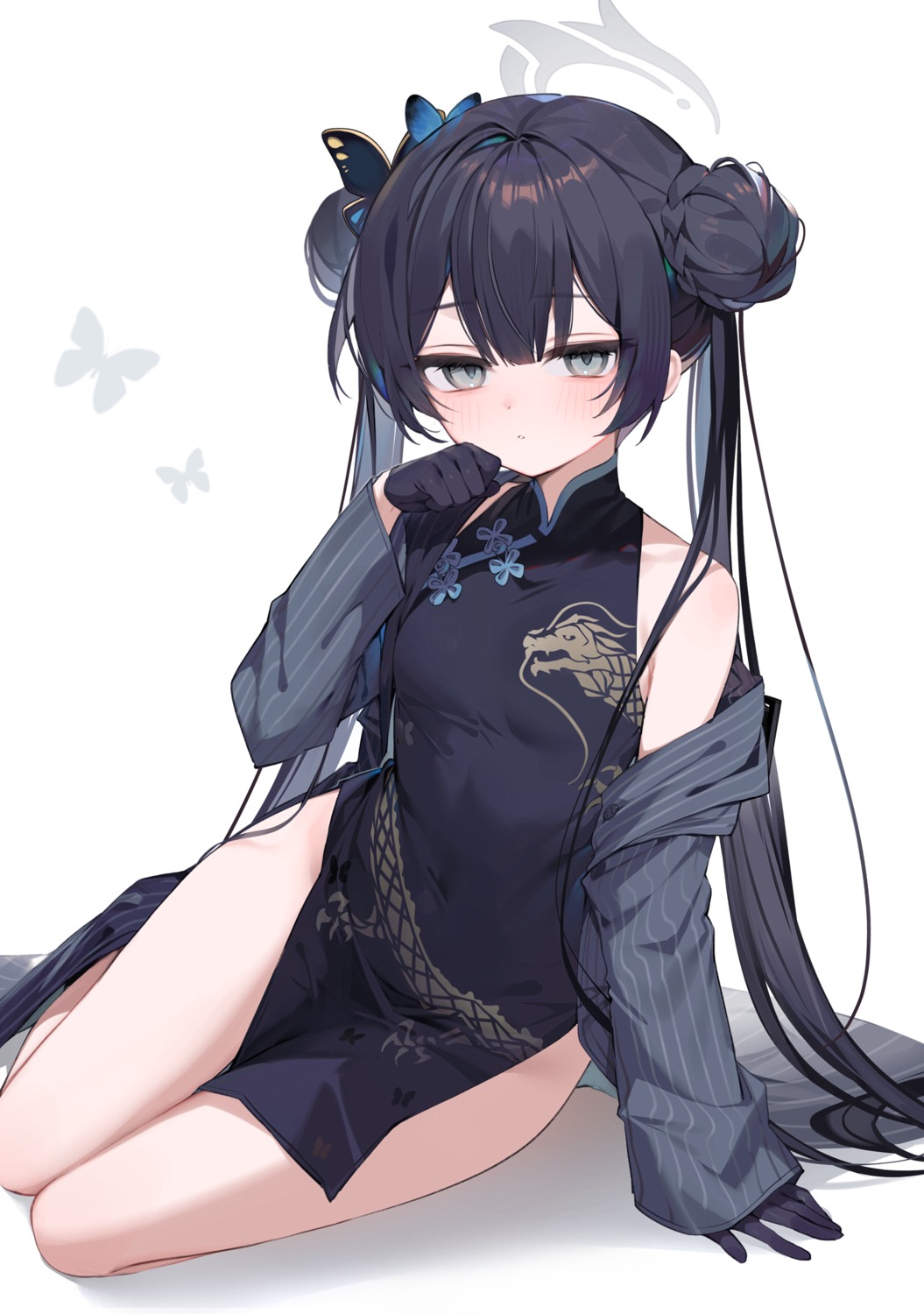 blue_archive, chinadress, detexted, halo, muryo, ryuuge_kisaki