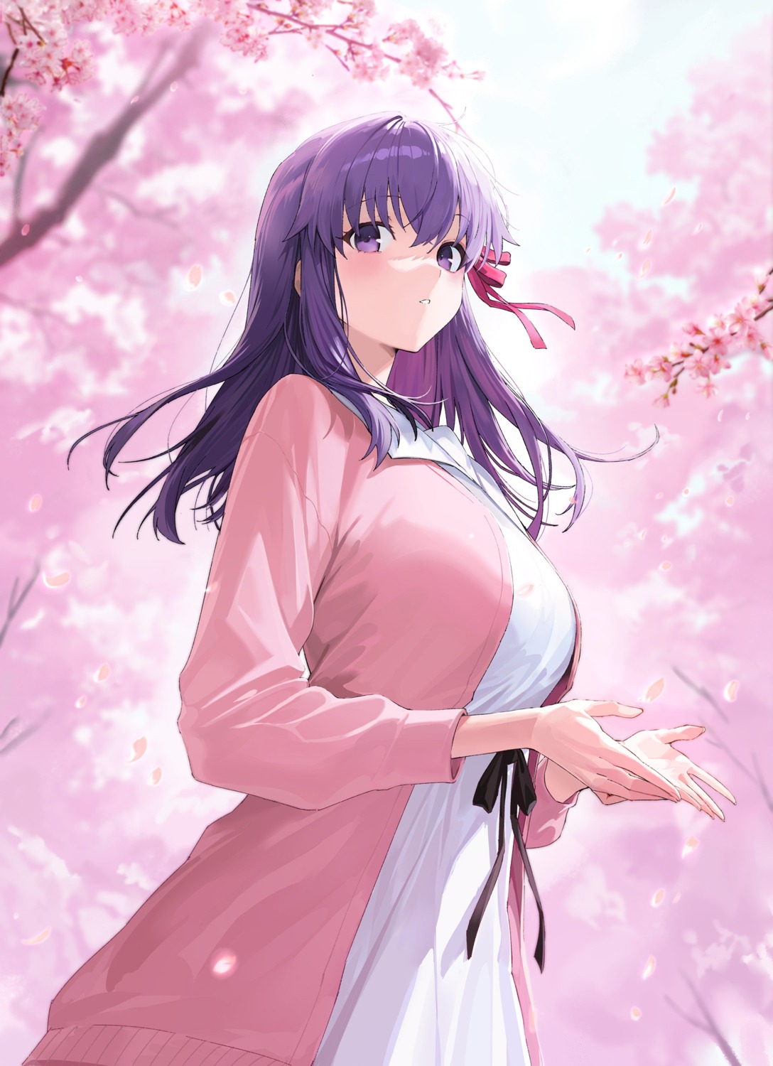 dress, fate/stay_night, matou_sakura, shiliu_xian_xian_xian, sweater