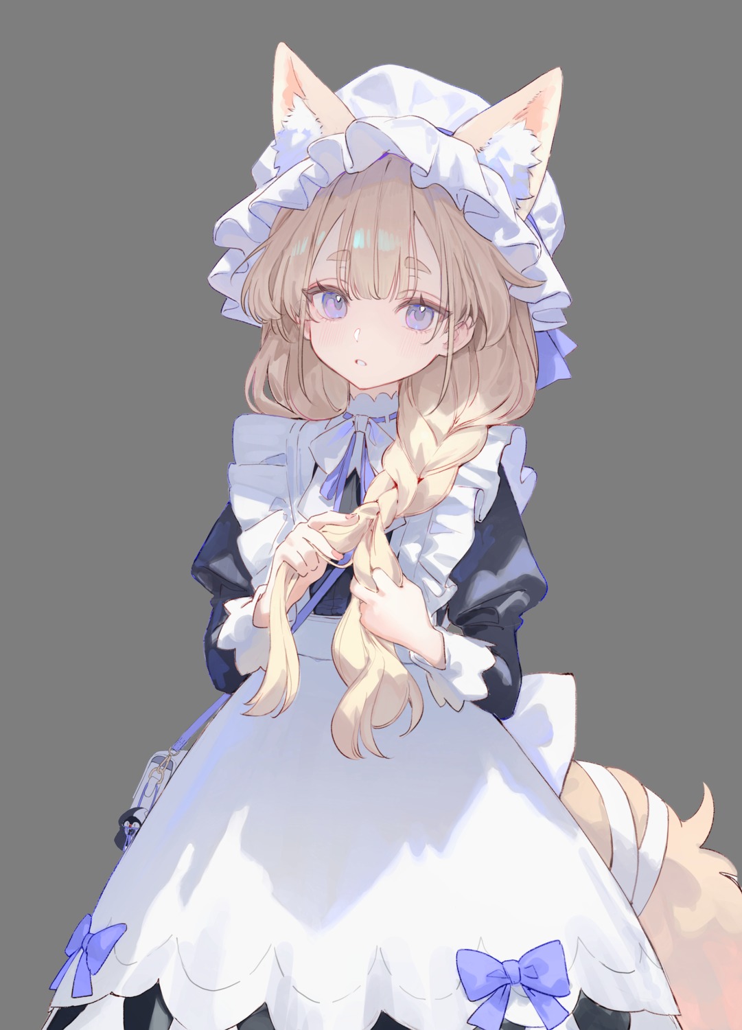 animal_ears, berys, kitsune, maid, nekojira, tail, transparent_png