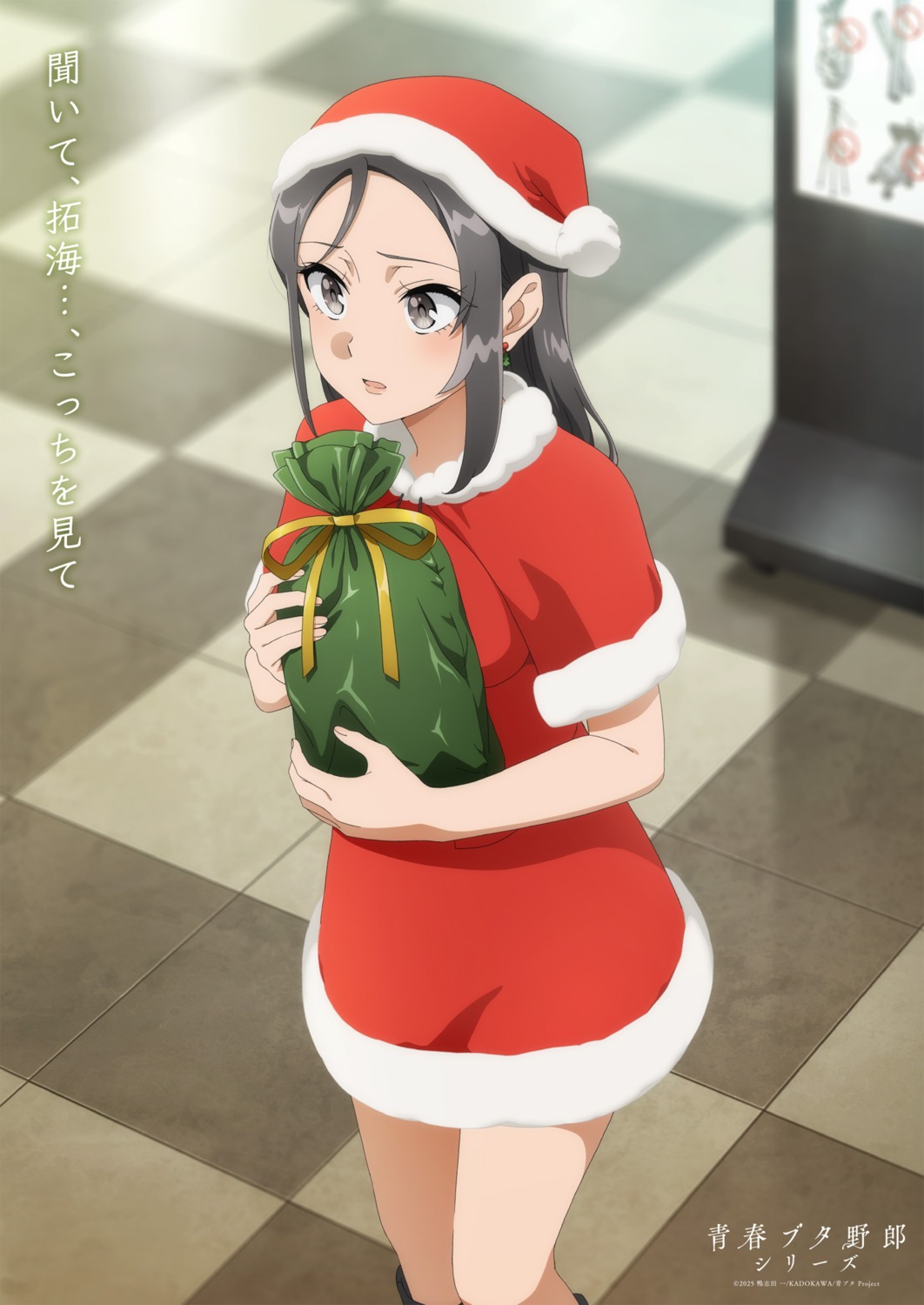 christmas, dress, iwamizawa_nene, jpeg_artifacts, nonoshita_iori, seishun_buta_yarou