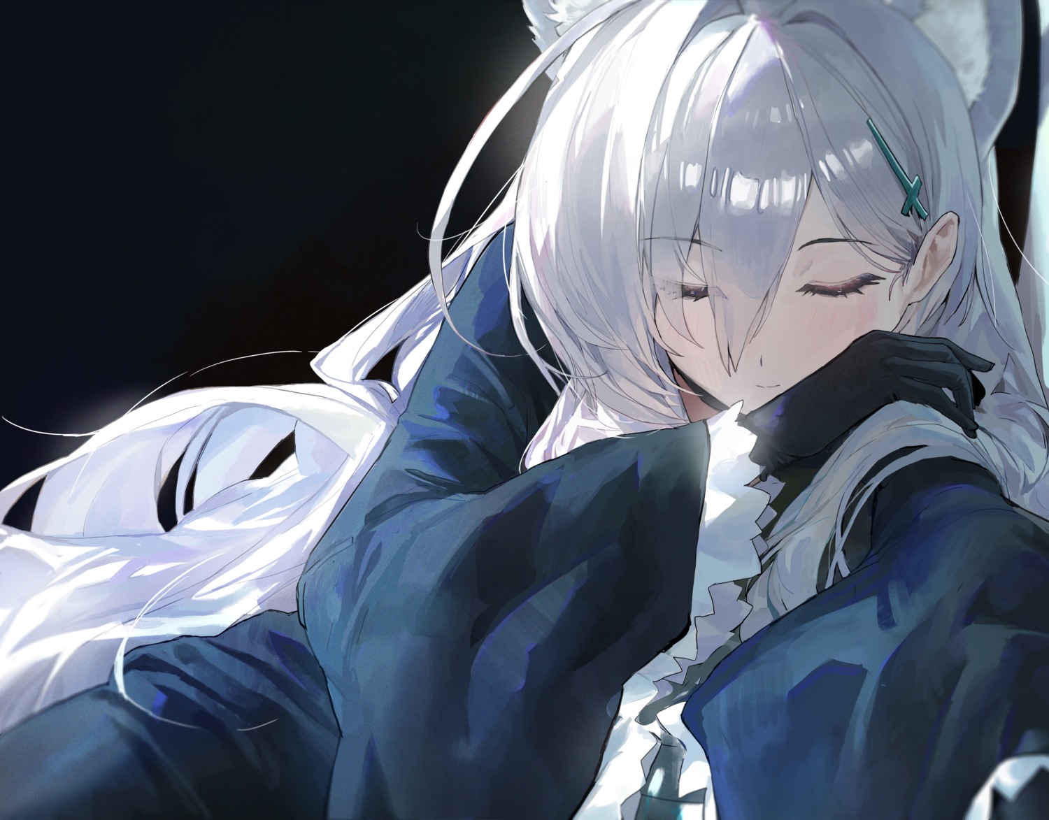 animal_ears, blue_archive, jianjia, nekomimi, sunaookami_shiroko, sunaookami_shiroko_terror