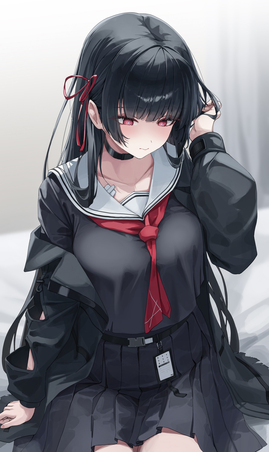 chisa, moda_(mo_da_3), seifuku, skirt_lift, torn_clothes, wuthering_waves