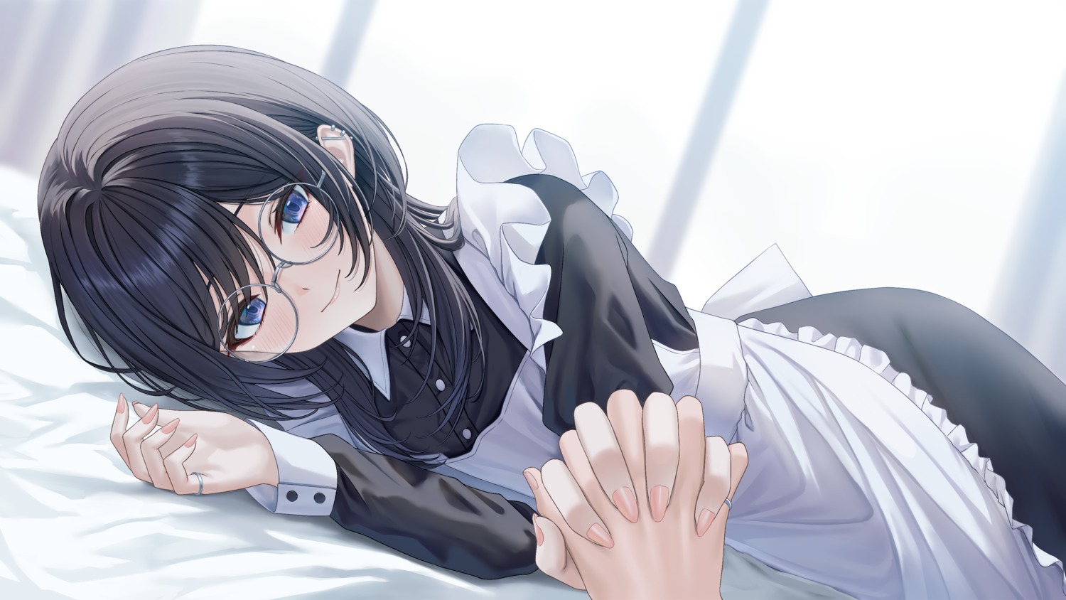 maid, megane, rama_(yu-light8), wallpaper