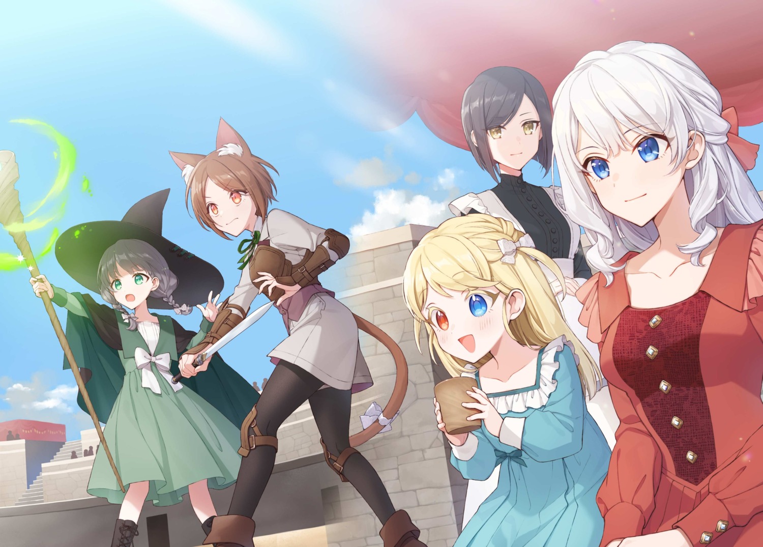 armor, buchigire_reijou_wa_houfuku_wo_chikaimashita., dress, elizabeth_leiston, heterochromia, jpeg_artifacts, lunoa_carlton, maid