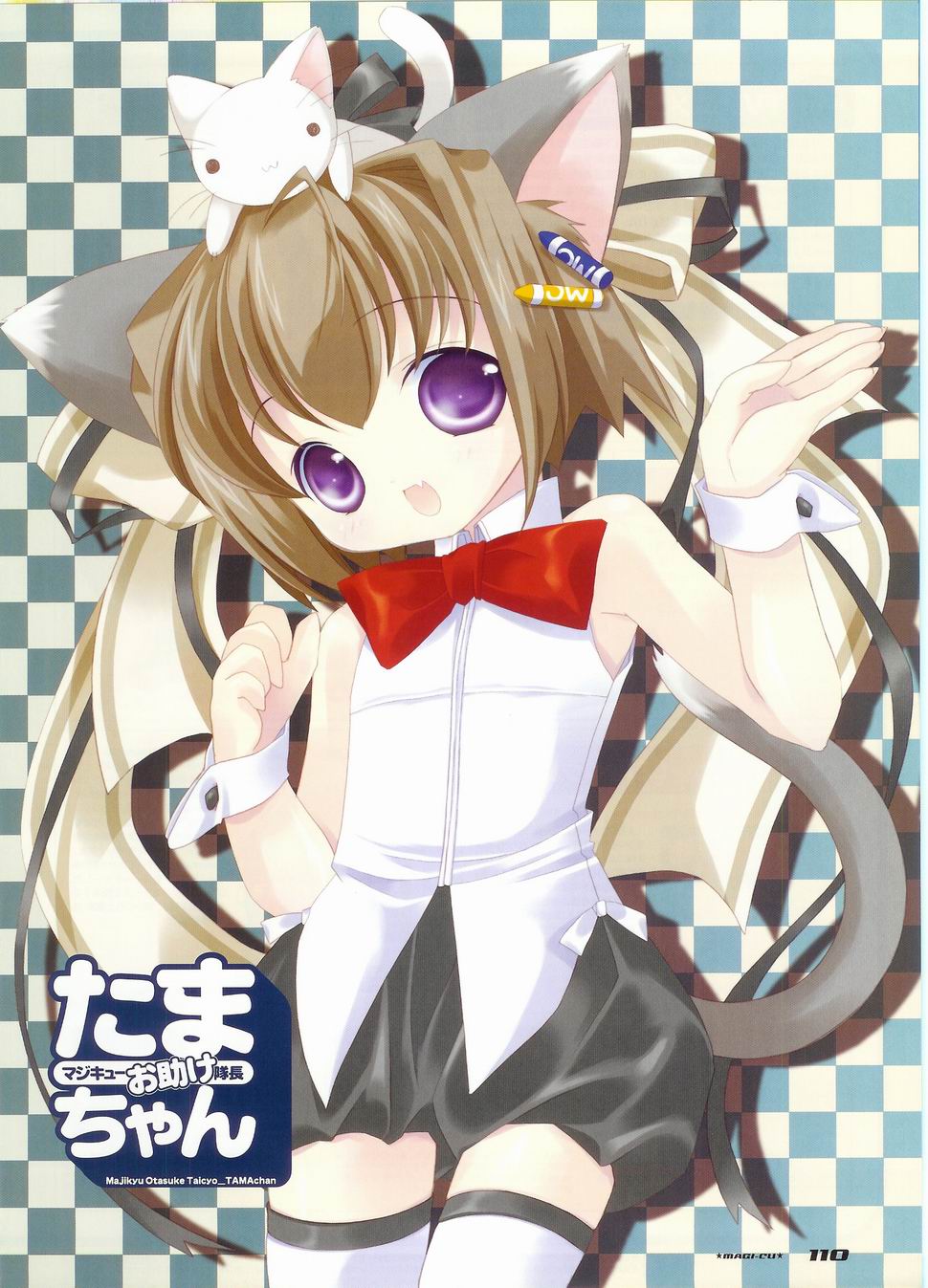 animal_ears, bottle_fairy, neko, nekomimi, oboro_(bottle_fairy), tail, tama-chan, thighhighs