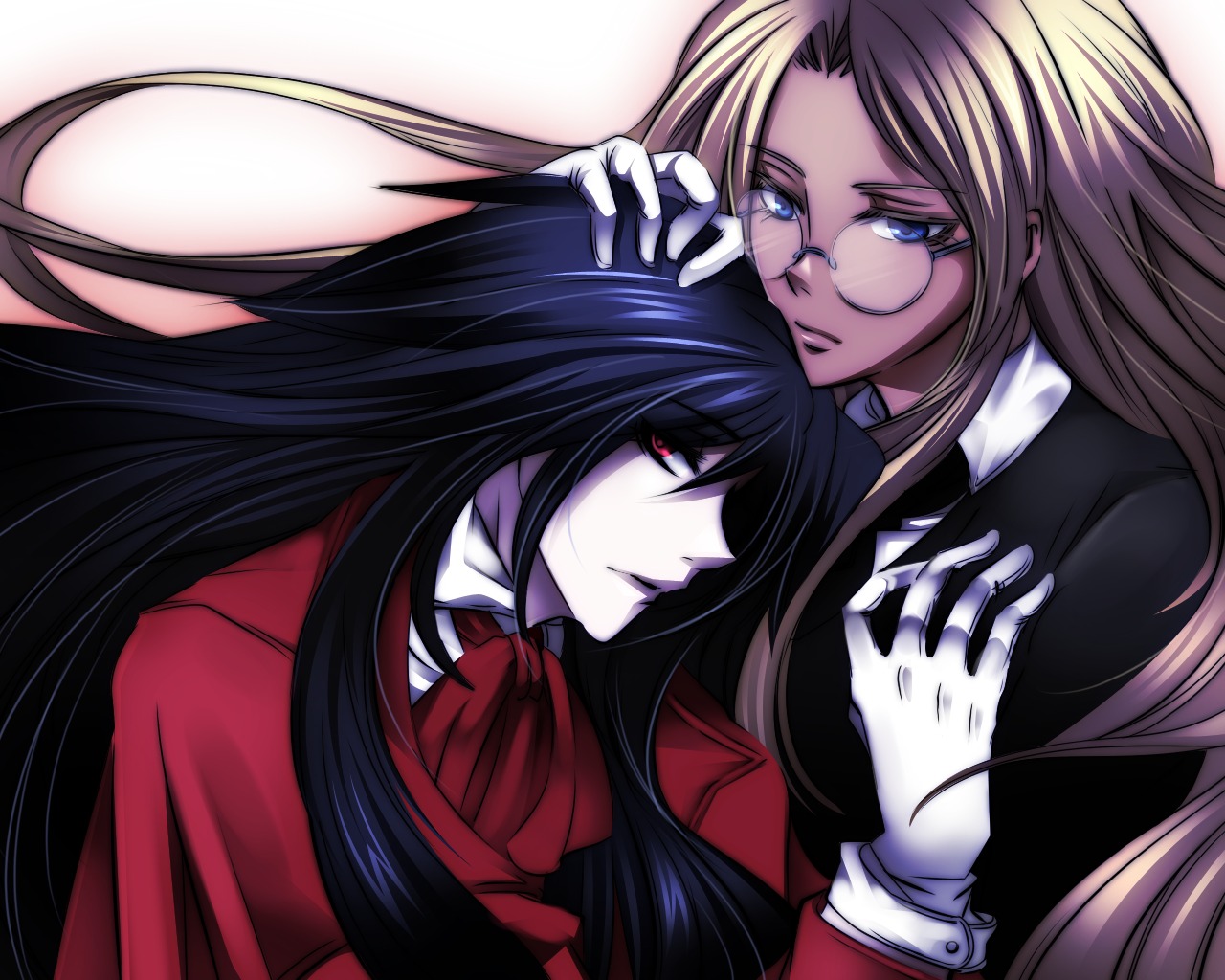 alucard, genderswap, hellsing, integra_hellsing, male, megane, sicilian_salt, wallpaper
