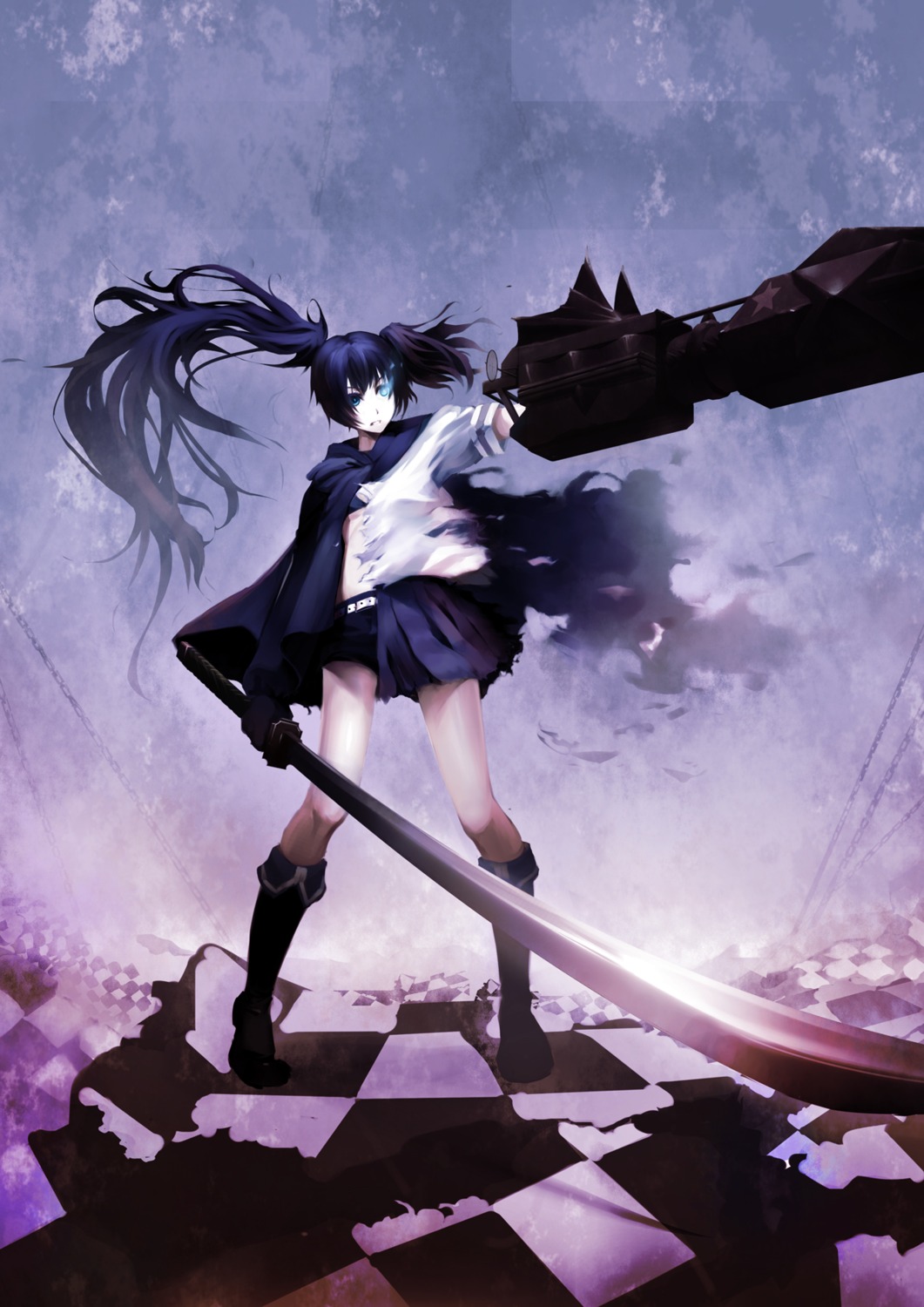black_rock_shooter, black_rock_shooter_(character), jong_tu, kuroi_mato, sword, vocaloid