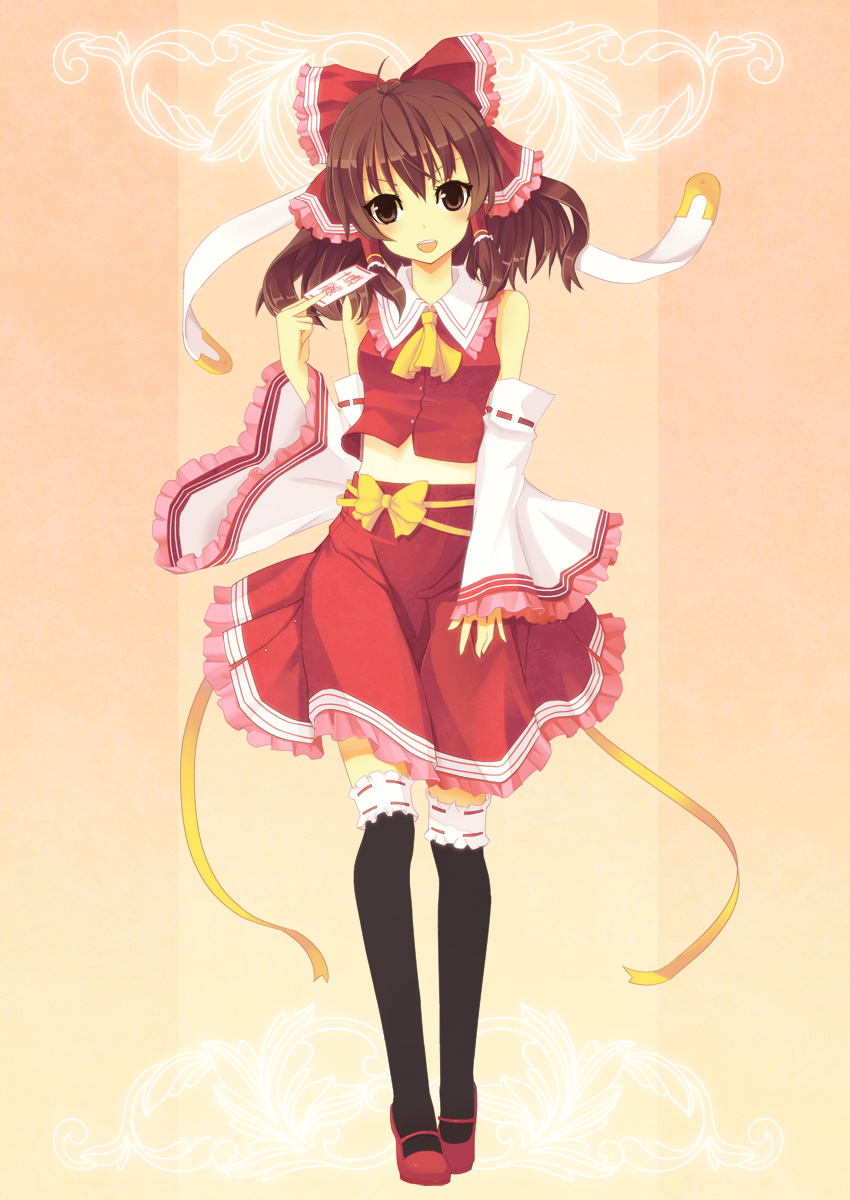 hakurei_reimu, powhu, thighhighs, touhou