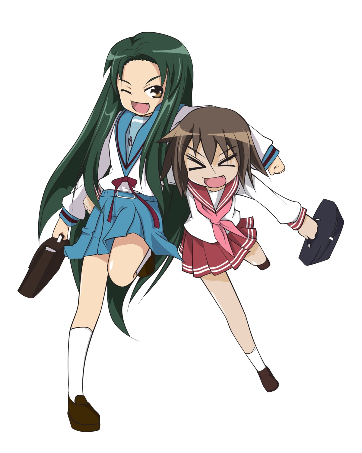 kusakabe_misao, lucky_star, seifuku, suzumiya_haruhi_no_yuuutsu, teperyndroors, tsuruya