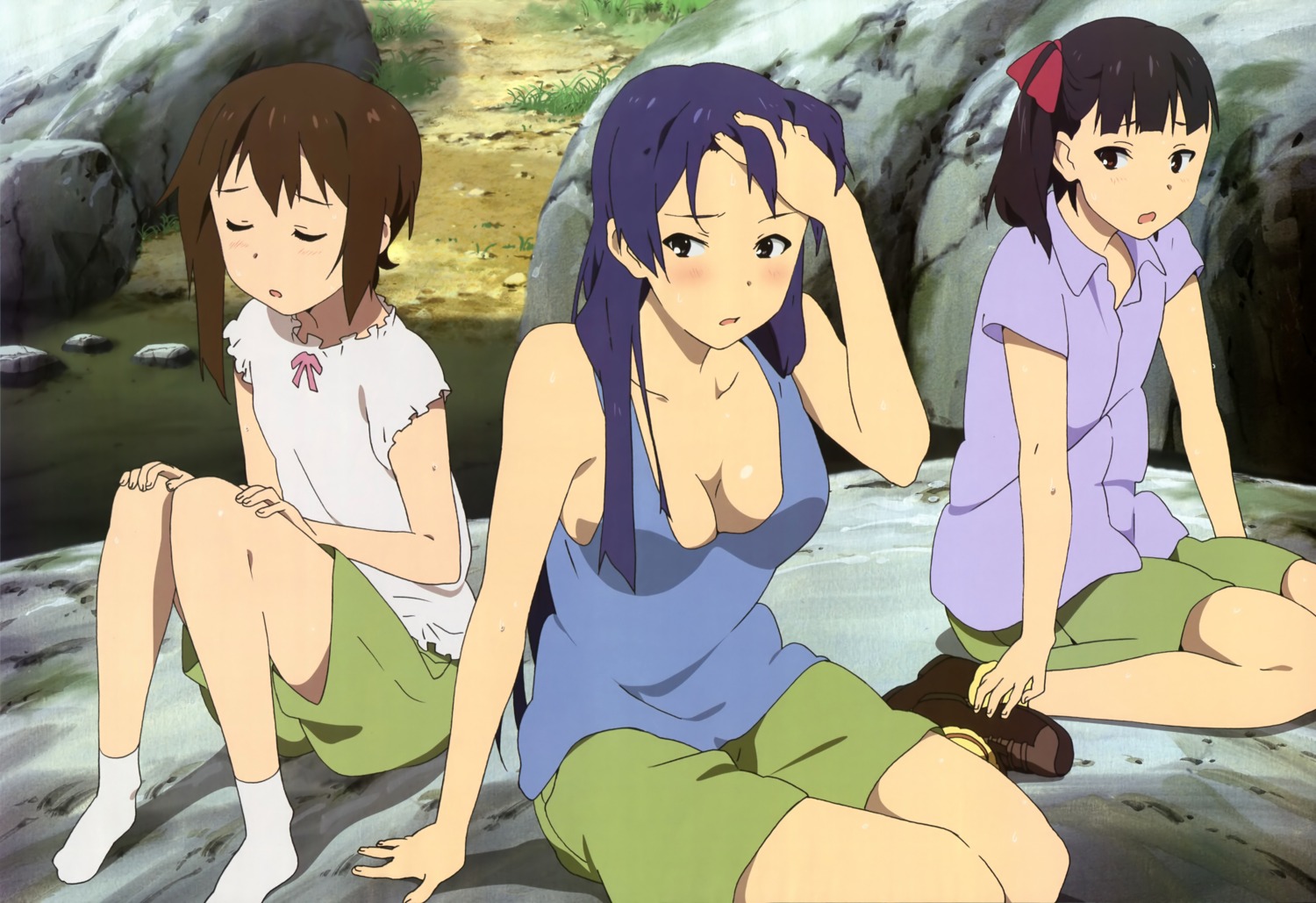 akai_toshifumi, cleavage, jpeg_artifacts, kazumiya_rio, sora_no_woto, sorami_kanata, suminoya_kureha