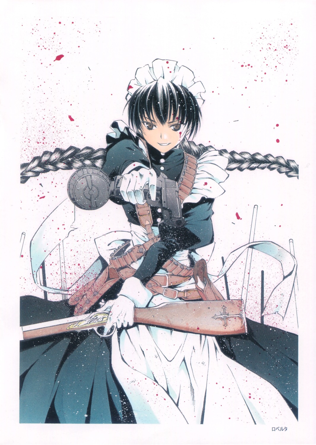 black_lagoon, gun, komiya_toshimasa, maid, moonsorrow, roberta