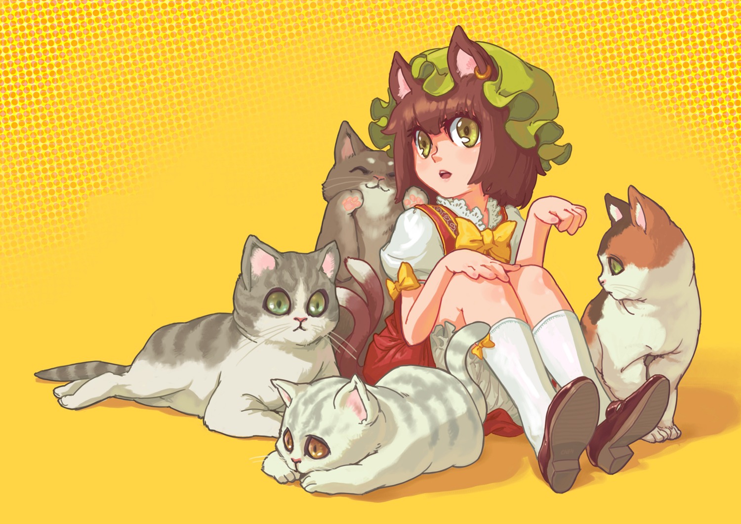 animal_ears, chen, momiji, neko, touhou