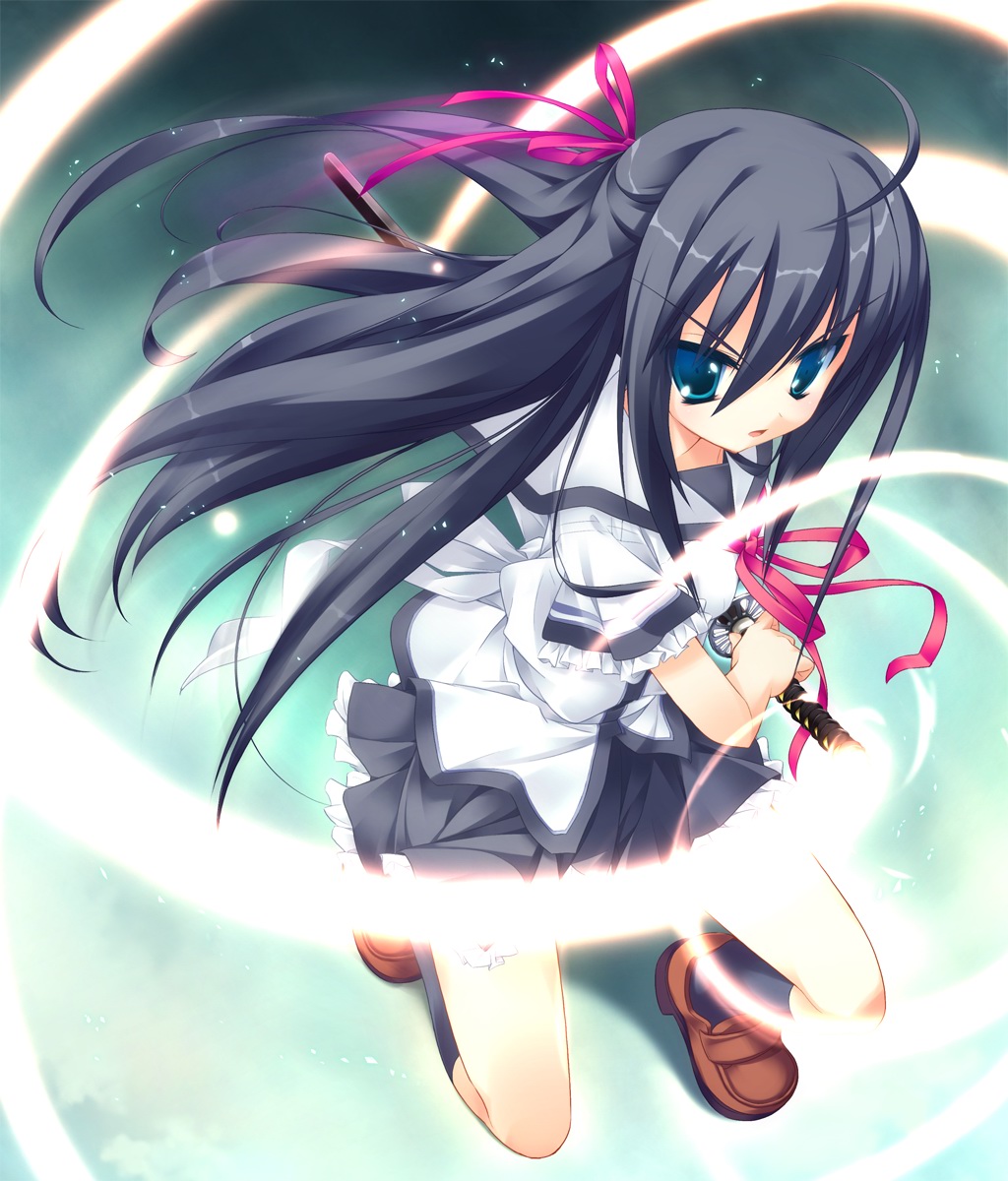 game_cg, kanou_kayoko, koiiro_soramoyou, lucie, seifuku, sword