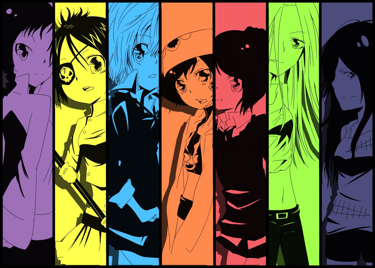 bianchi, chrome_dokuro, eyepatch, i-pin, katekyo_hitman_reborn!, lal_mirch, miura_haru, sakuragi_ren