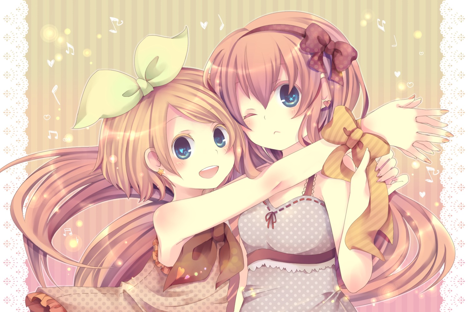 kagamine_rin, maimu_(polka), megurine_luka, vocaloid