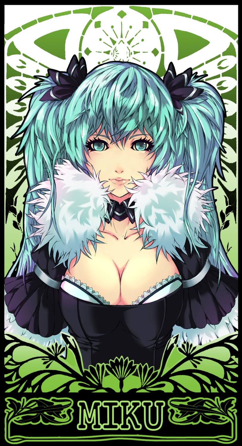 cleavage, hagal, hatsune_miku, lolita_fashion, vocaloid