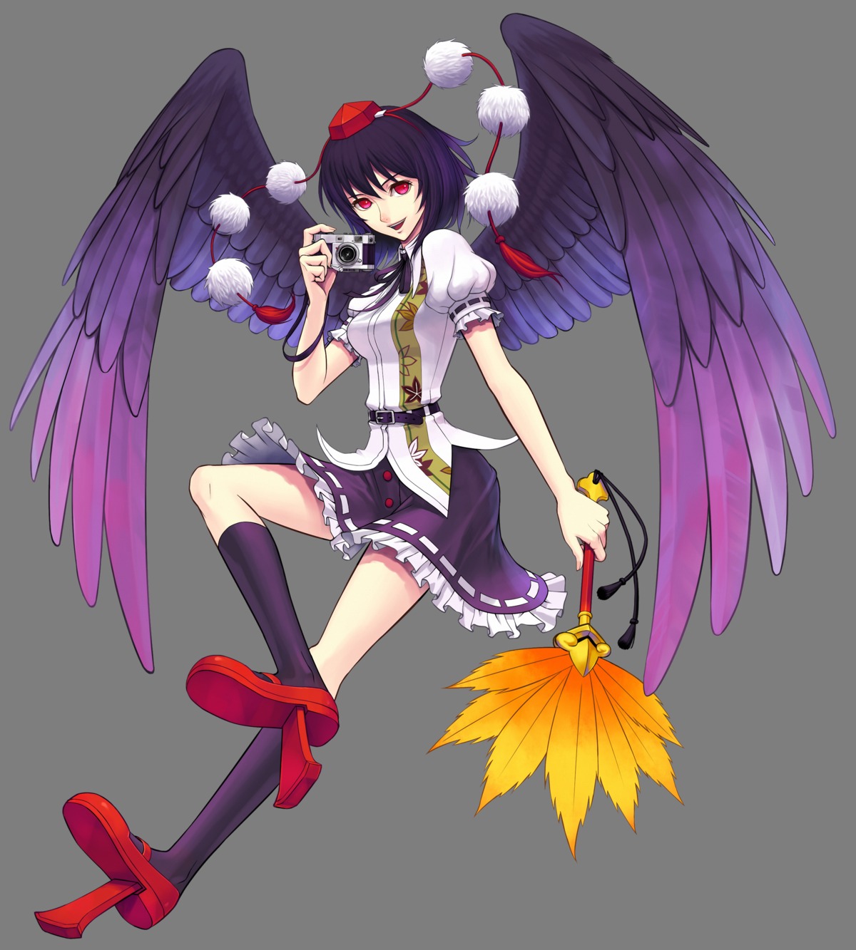 lotz, shameimaru_aya, touhou, transparent_png, wings