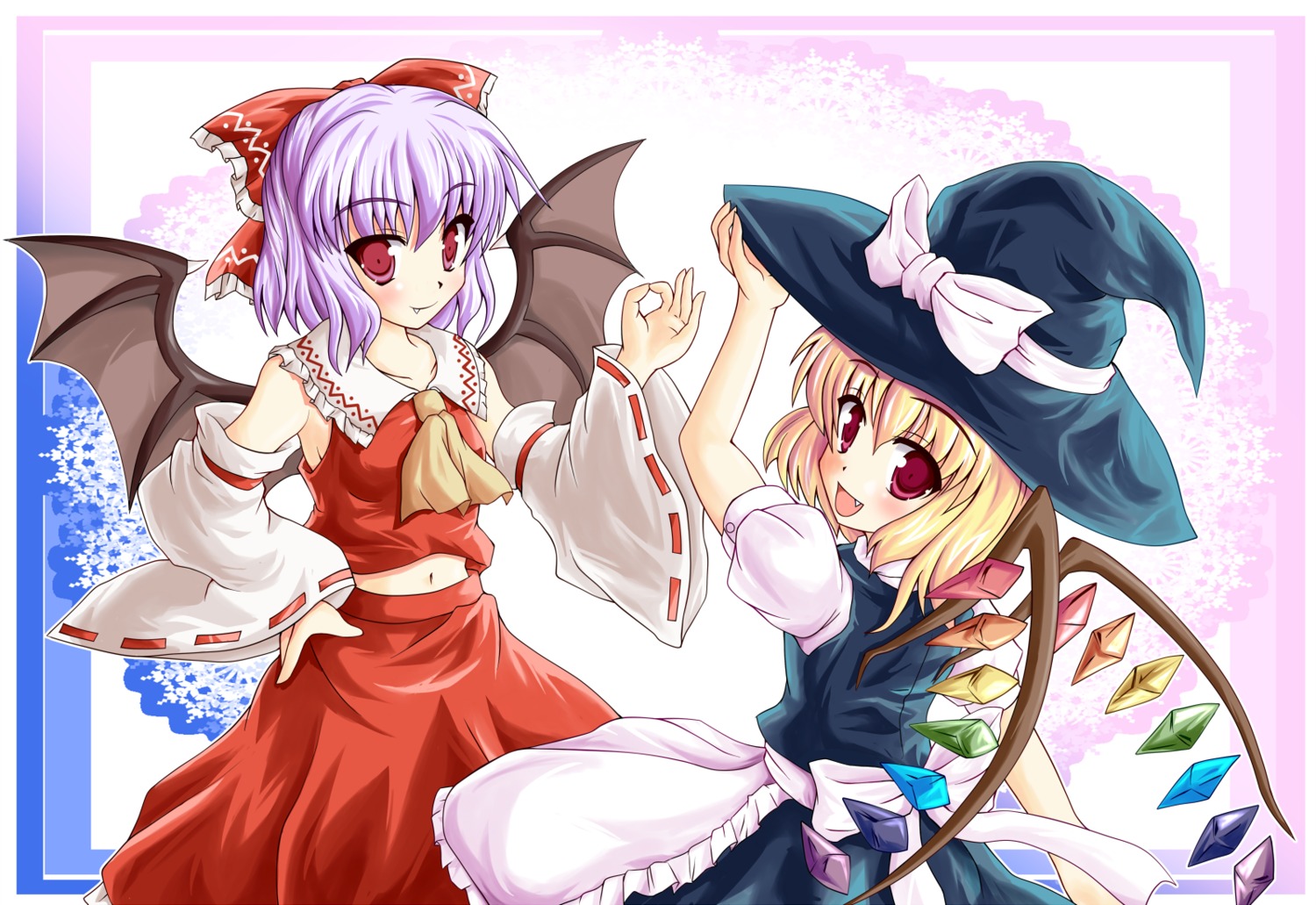 cosplay, flandre_scarlet, hakurei_reimu, hiiragi_tomoka, kirisame_marisa, remilia_scarlet, touhou, wings