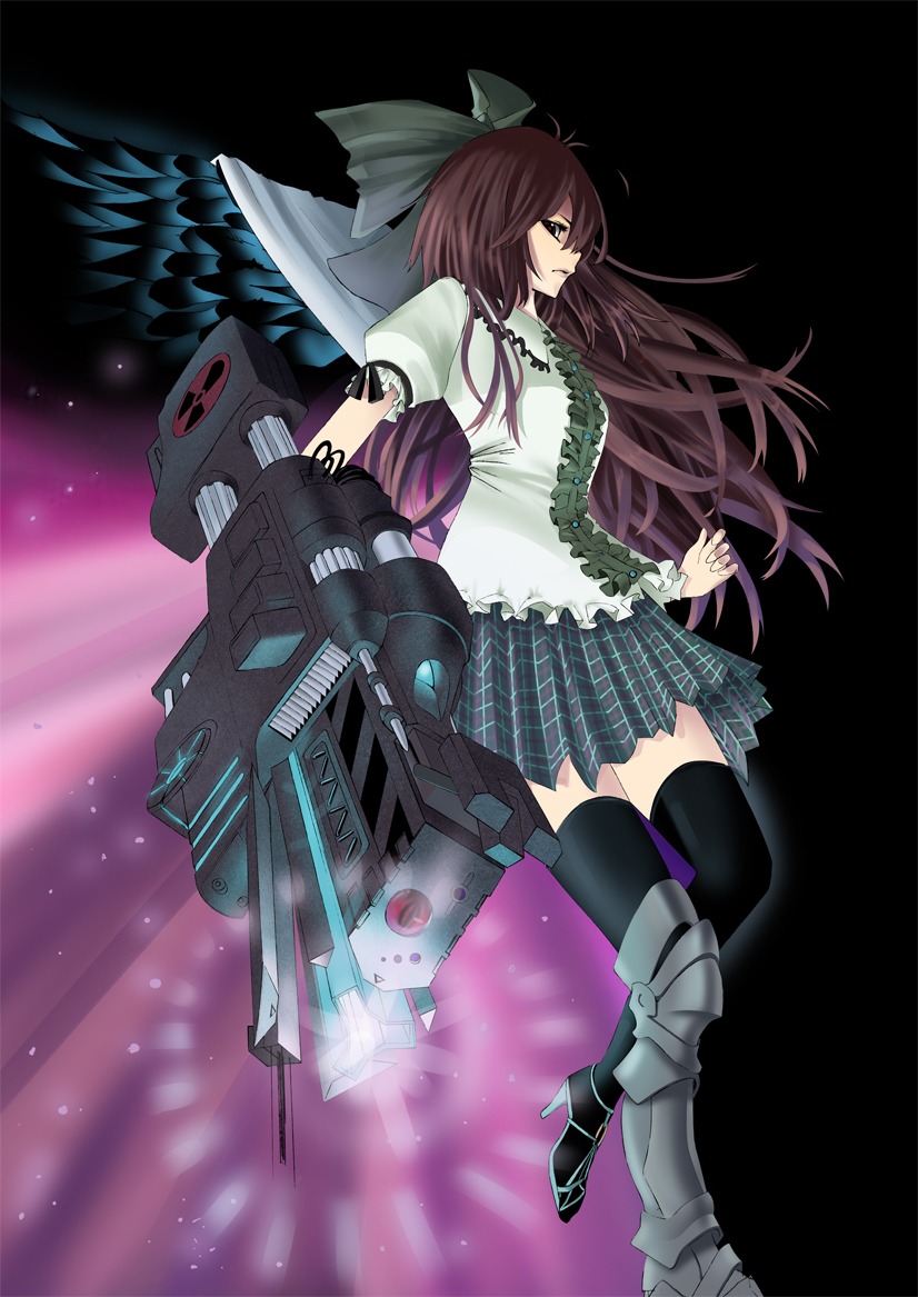 mecha_musume, reiuji_utsuho, smine, thighhighs, touhou
