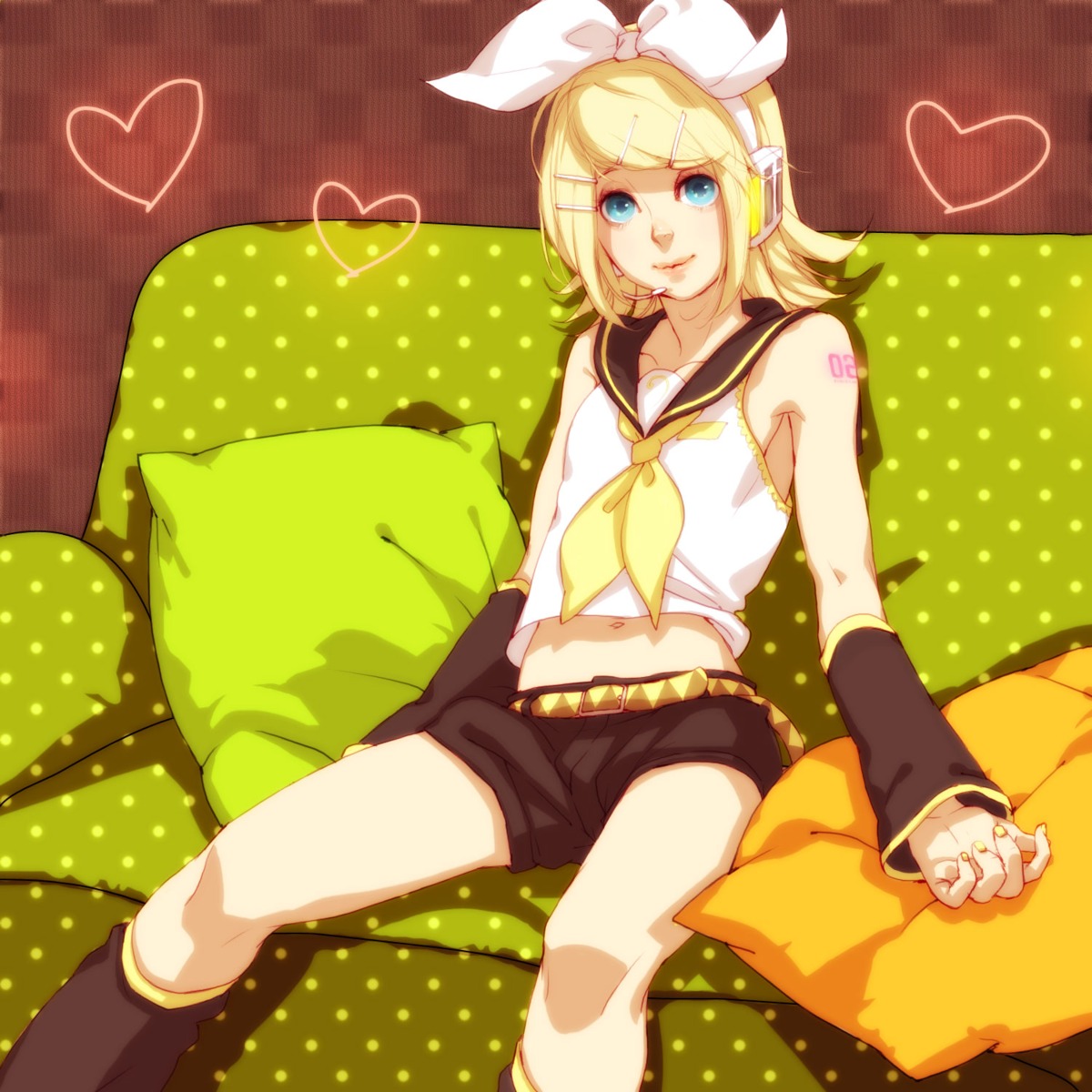 headphones, kagamine_rin, lucy_(artist), vocaloid