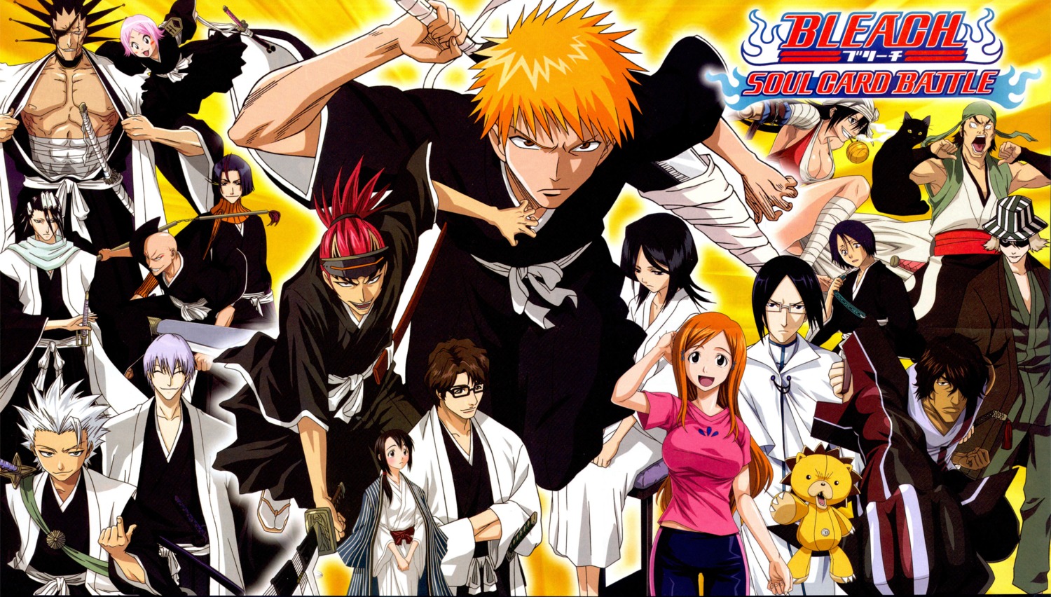 abarai_renji, aizen_sousuke, bleach, hinamori_momo, hitsugaya_toushirou, ichimaru_gin, inoue_orihime, kon